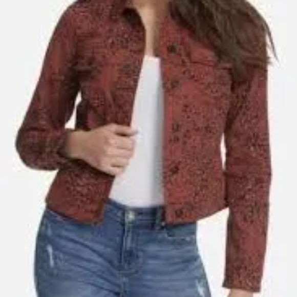 Ella Moss Jackets & Blazers - NWT Ella Moss Cheetah Lenna Denim Jacket Size L